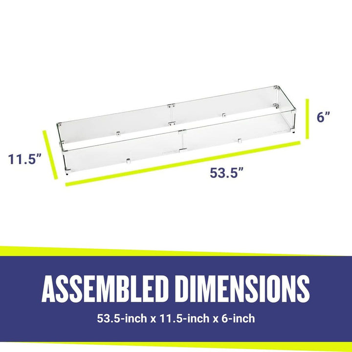 Linear Glass Flame Guard for 48" x 6" Linear Drop-In Pan by American Fire Products