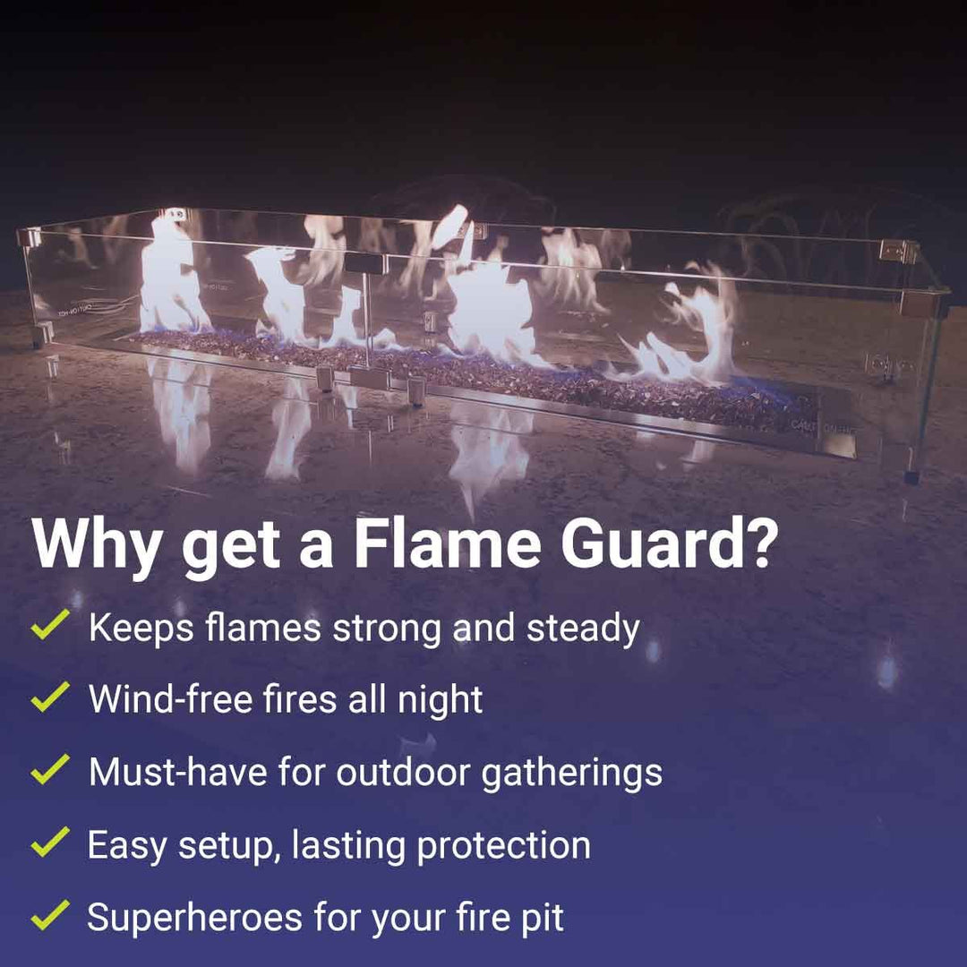 Linear Glass Flame Guard for 48" x 6" Linear Drop-In Pan by American Fire Products