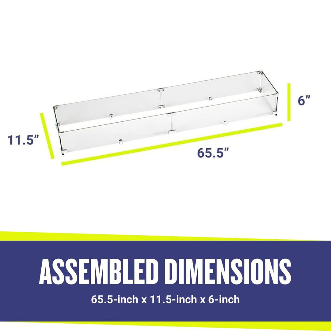 Linear Glass Flame Guard for 60" x 6" Linear Drop-In Pan by American Fire Products