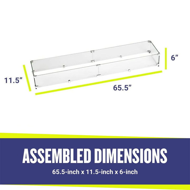 Linear Glass Flame Guard for 60" x 6" Linear Drop-In Pan by American Fire Products
