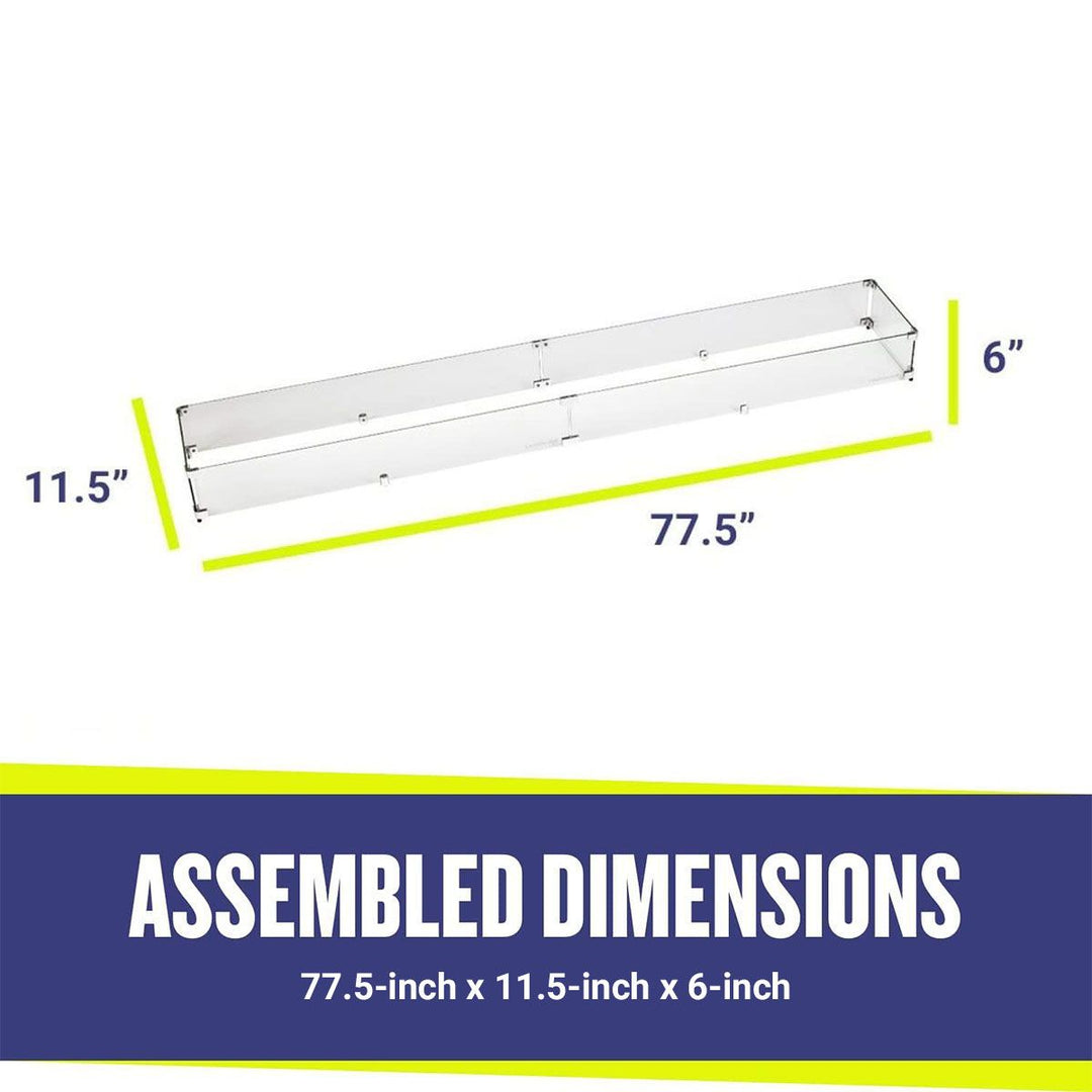Linear Glass Flame Guard for 72" x 6" Linear Drop-In Pan by American Fire Products
