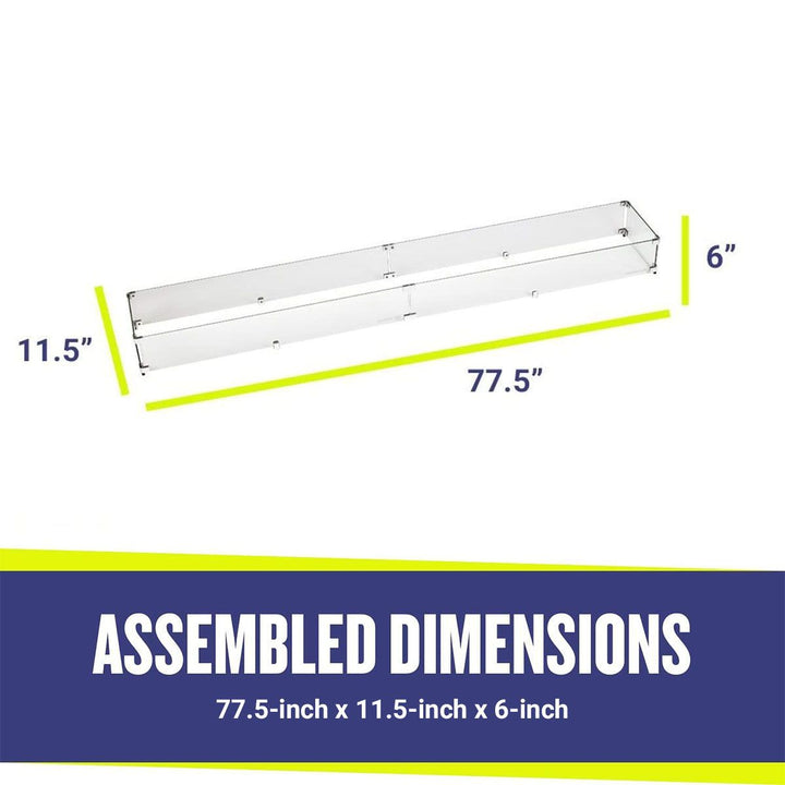 Linear Glass Flame Guard for 72" x 6" Linear Drop-In Pan by American Fire Products