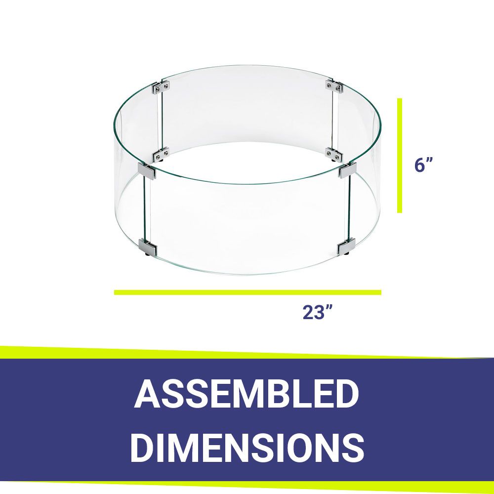 Round Glass Flame Guard for 19" Round Drop-In Pan by American Fire Products