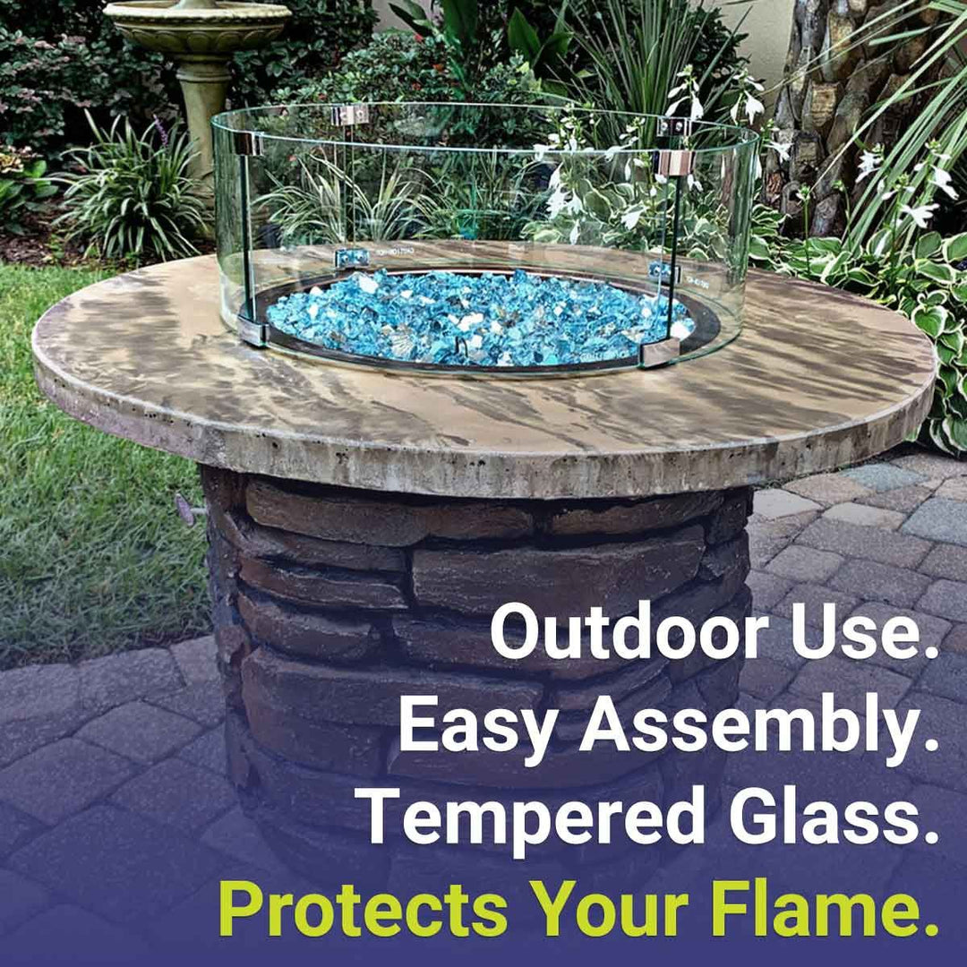 Round Glass Flame Guard for 19" Round Drop-In Pan by American Fire Products
