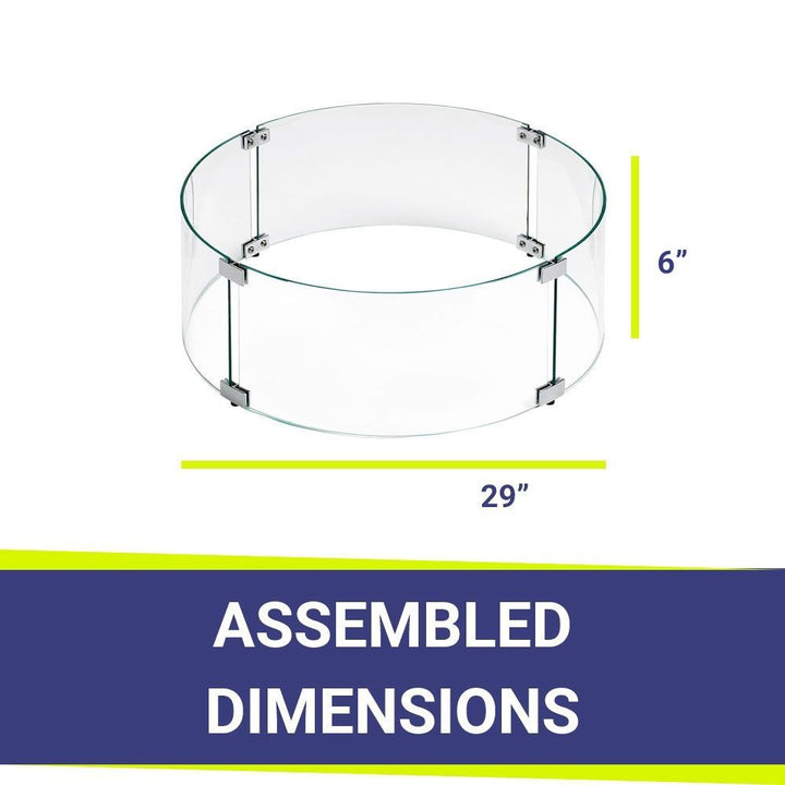 Round Glass Flame Guard for 25" Round Drop-In Pan by American Fire Products