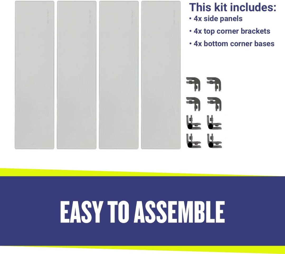 Square Glass Flame Guard for 12" Square Drop-In Pan by American Fire Products