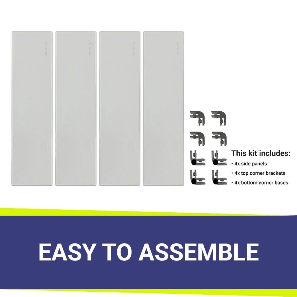 Square Glass Flame Guard for 18" Square Drop-In Pan by American Fire Products