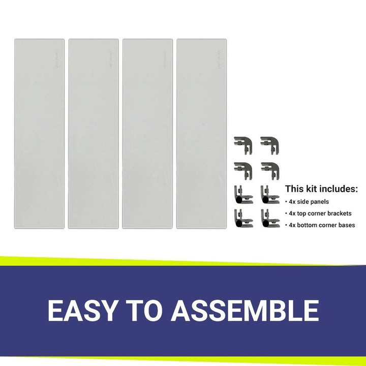 Square Glass Flame Guard for 18" Square Drop-In Pan by American Fire Products