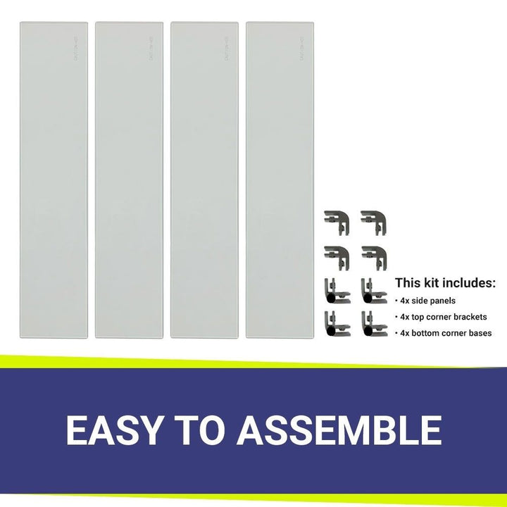 Square Glass Flame Guard for 24" Square Drop-In Pan by American Fire Products