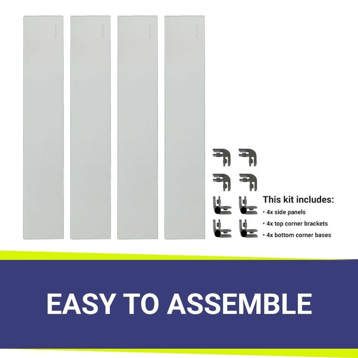 Square Glass Flame Guard for 30" Square Drop-In Pan by American Fire Products