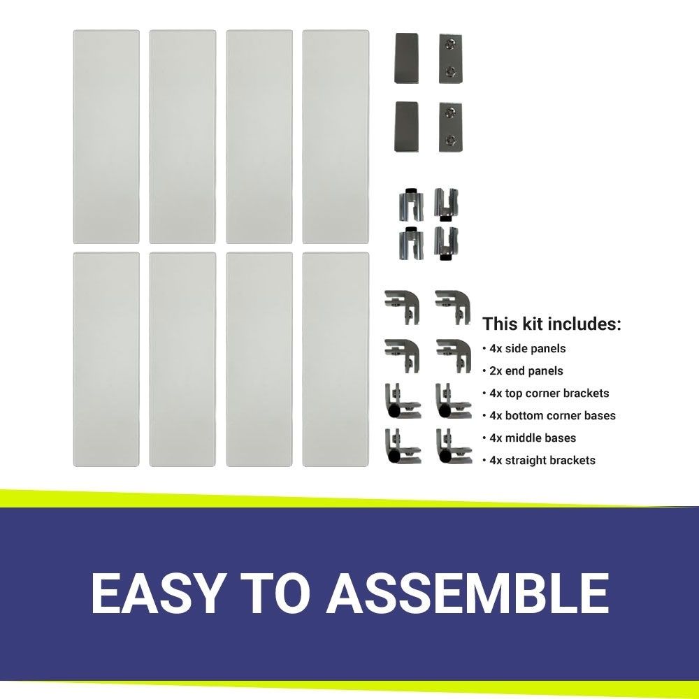 Square Glass Flame Guard for 36" Square Drop-In Pan by American Fire Products