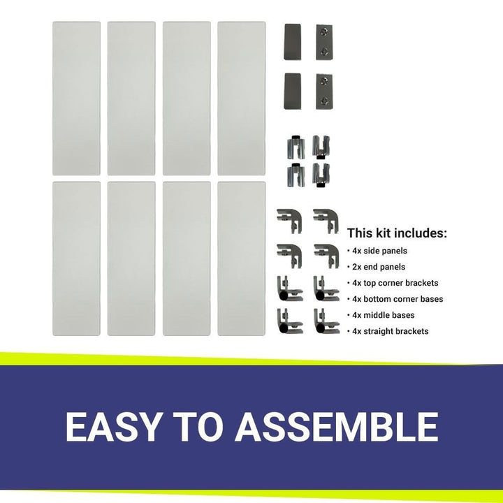 Square Glass Flame Guard for 36" Square Drop-In Pan by American Fire Products