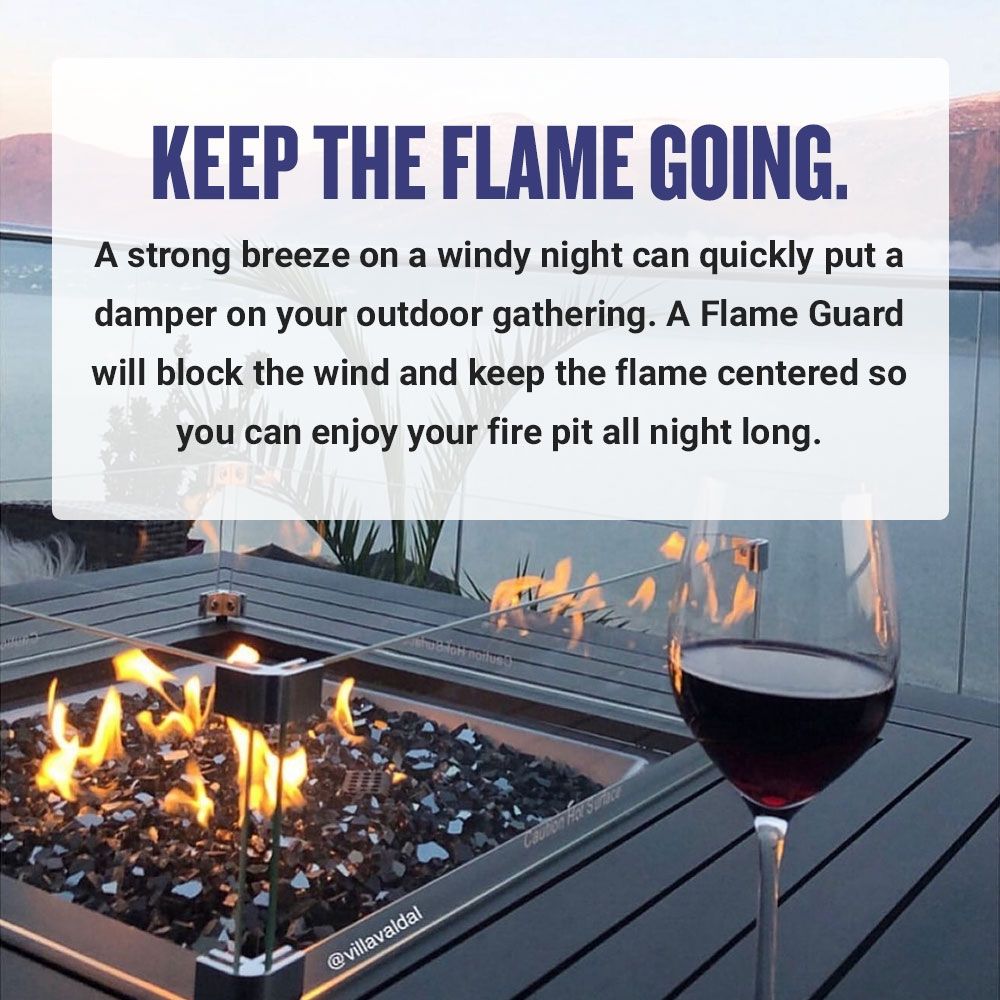Square Glass Flame Guard for 36" Square Drop-In Pan by American Fire Products