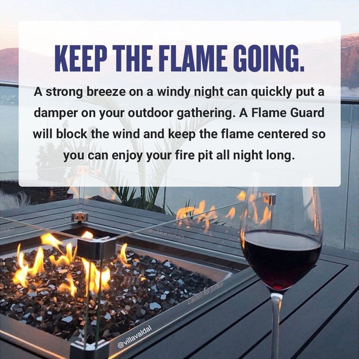 Square Glass Flame Guard for 36" Square Drop-In Pan by American Fire Products