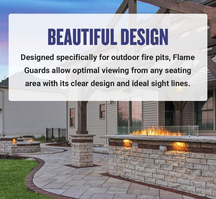 Square Glass Flame Guard for 36" Square Drop-In Pan by American Fire Products