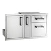 Fire Magic Premium Access Door with Platter Storage and Double Drawers on a white background