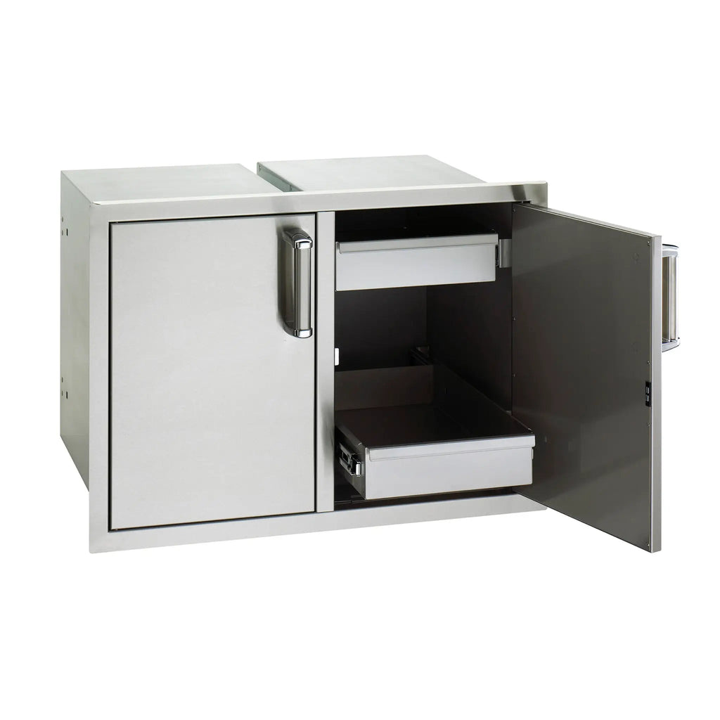 Fire Magic Premium Double Doors with 2 Dual Drawers on a white background