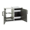 Fire Magic Premium Double Doors with Trash Tray and Dual Drawers setup on a white background