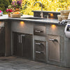 Fire Magic Premium Single Drawer installed amongst others in the series beneath an outdoor kitchen sink