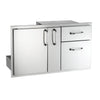 Fire Magic Select Access Door with Platter Storage and Double Drawers on  white background shot