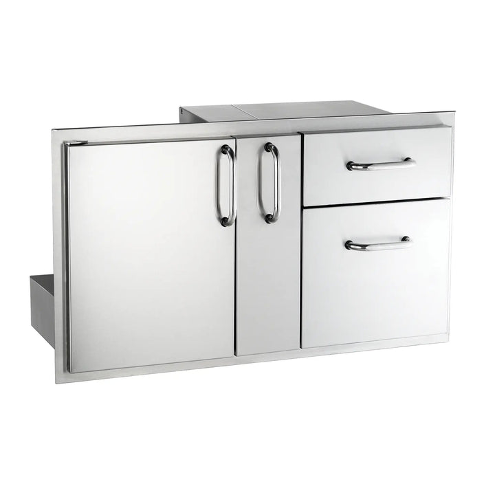 Fire Magic Select Access Door with Platter Storage and Double Drawers on  white background shot