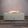 48" x 32" Rectangle Gravity Concrete (GFRC) Fire Pit - Propane Gas Hardline - Flame Sense with Spark Ignition System - Natural Gray by Starfire Designs