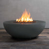 45" Round Gravity Concrete (GFRC) Fire Pit - Natural Gas - Push Button Spark Ignition - Graphite by Starfire Designs