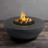 45" Round Gravity Concrete (GFRC) Fire Pit - Natural Gas - Push Button Spark Ignition - Graphite by Starfire Designs