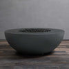 45" Round Gravity Concrete (GFRC) Fire Pit - Natural Gas - Push Button Spark Ignition - Graphite by Starfire Designs