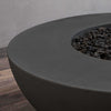 45" Round Gravity Concrete (GFRC) Fire Pit - Natural Gas - Match Lit Ignition - Graphite by Starfire Designs