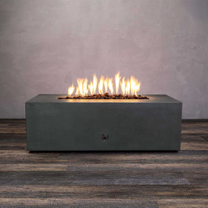 48" x 32" Rectangle Gravity Concrete (GFRC) Fire Pit - Natural Gas - 110V CSA On/Off Electronic Ignition System - Graphite by Starfire Designs