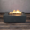 48" x 32" Rectangle Gravity Concrete (GFRC) Fire Pit - Natural Gas - 110V CSA Hi/Lo Electronic Ignition System w/Bluetooth & Handheld Remote - Graphite by Starfire Designs