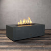 48" x 32" Rectangle Gravity Concrete (GFRC) Fire Pit - Natural Gas - 110V CSA Hi/Lo Electronic Ignition System w/Bluetooth & Handheld Remote - Graphite by Starfire Designs