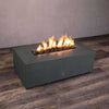 48" x 32" Rectangle Gravity Concrete (GFRC) Fire Pit - Natural Gas - 110V CSA Hi/Lo Electronic Ignition System w/Bluetooth & Handheld Remote - Graphite by Starfire Designs