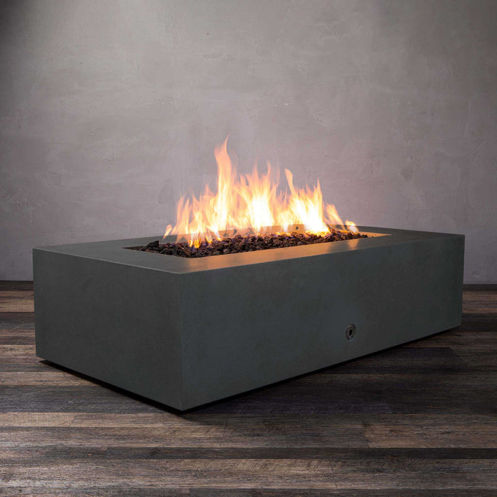 60" x 32" Rectangle Gravity Concrete (GFRC) Fire Pit - Natural Gas - 110V CSA On/Off Electronic Ignition System - Graphite by Starfire Designs