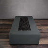 72" x 38" Rectangle Gravity Concrete (GFRC) Fire Pit - Natural Gas - 110V CSA On/Off Electronic Ignition System - Graphite by Starfire Designs