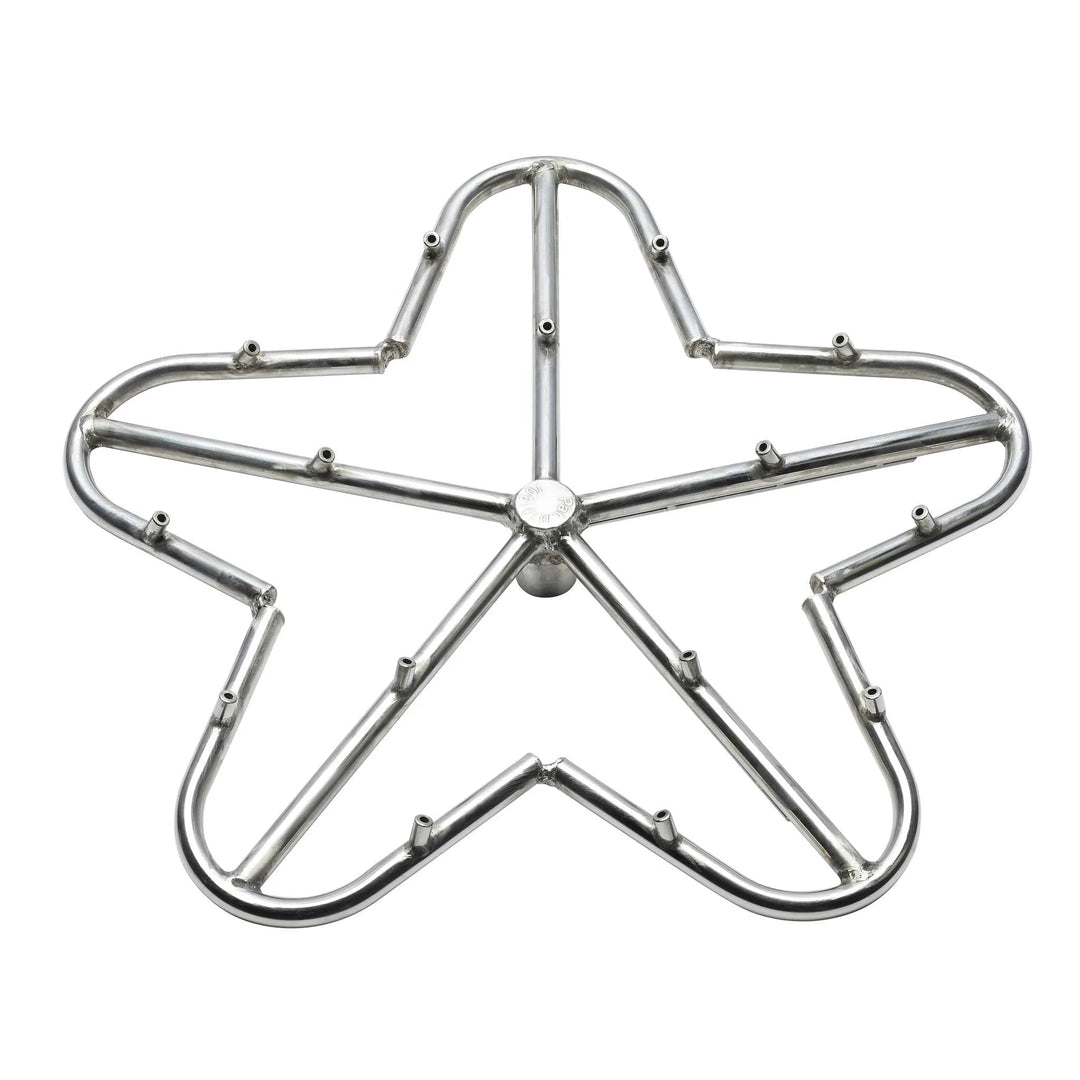 Top view of HPC Penta SST Torpedo Burner with precision-drilled jets for enhanced flame performance, crafted from durable stainless steel and designed for professional-grade fire features.