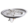 Side angle view of HPC Fire Round Drop-In Torpedo Penta Burner with On/Off ignition, built-in ignition box, and ultra-efficient flame jets, perfect for residential and commercial fire pit applications.