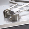 Close-up of the HPC Fire blow-out box integrated into the On/Off Square Drop-In Penta Burner, highlighting safety features that prevent flame-out in windy or variable outdoor conditions. Durable, weather-resistant, and ideal for exposed patio installations.
