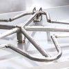 Detailed view of the Penta burner ring within the square drop-in pan by HPC Fire, showcasing its star-shaped design engineered for optimal flame distribution and enhanced visual appeal—crafted from 304 stainless steel for lasting performance.