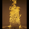 Animated GIF of the HPC Fire Inspired Torpedo H-Burner in action, demonstrating dynamic flame movement and high-performance fire output at 400,000 BTUs.