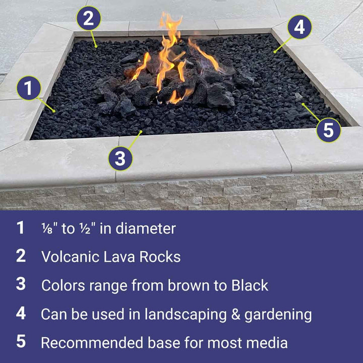 Small Black Lava Rock by American Fire Products
