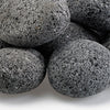 Close-up view of American Fire Products large gray lava stones, featuring porous texture and natural finish—perfect for enhancing gas fire pits with style and heat durability.
