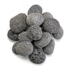 Medium-sized natural lava stones with textured, porous surfaces in varying shades of gray and black, ideal for enhancing fire pits, fireplaces, or decorative landscaping with a modern, organic touch
