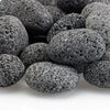 Close-up of small gray lava stones with a naturally porous surface—durable and decorative volcanic rock ideal for enhancing flame movement and airflow in gas fire features.