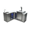 Stand Alone Sink, Fridge, and Kegerator with 90 Degree Corner Stainless Steel Outdoor Beverage Center - MA-BEV90KEG by Mont Alpi