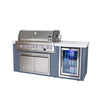 Art-Wood 6-Burner with Refrigerator, Rear Burner, and Rotisserie Kit Stainless Steel Propane Gas BBQ Island Grill - MA805-AW by Mont Alpi