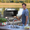 6-Burner with Rotisserie Kit 44" Stainless Steel Propane Gas Built In Grill - MABi805 by Mont Alpi