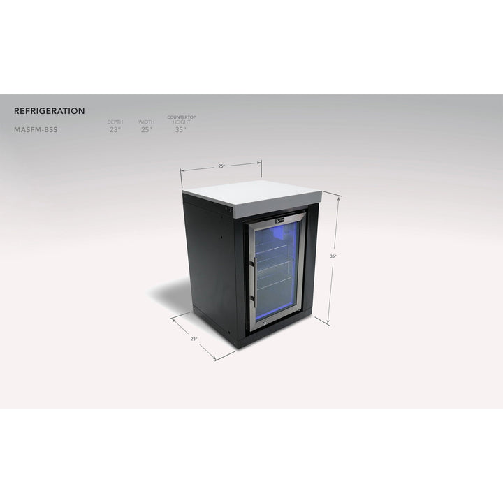 2.6 Cu. Ft. Cabinet Module - Rated Black Stainless Steel Outdoor Refrigerator - MASFM-BSS by Mont Alpi