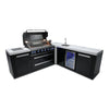 Deluxe 6-Burner 90 Degree Corner with Beverage Center Black Stainless Steel Propane Gas BBQ Island Grill - MAi805-BSS90BEV by Mont Alpi